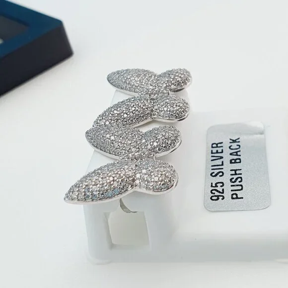 925 Sterling Silver Cubic Zircon Earrings, UU1P7A7113